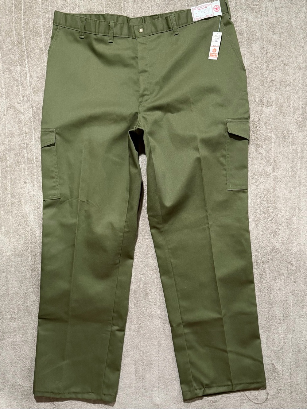 BSA Boy Scouts America Men’s Cargo Pants Vintage New Tags Olive Green Sz 42 USA